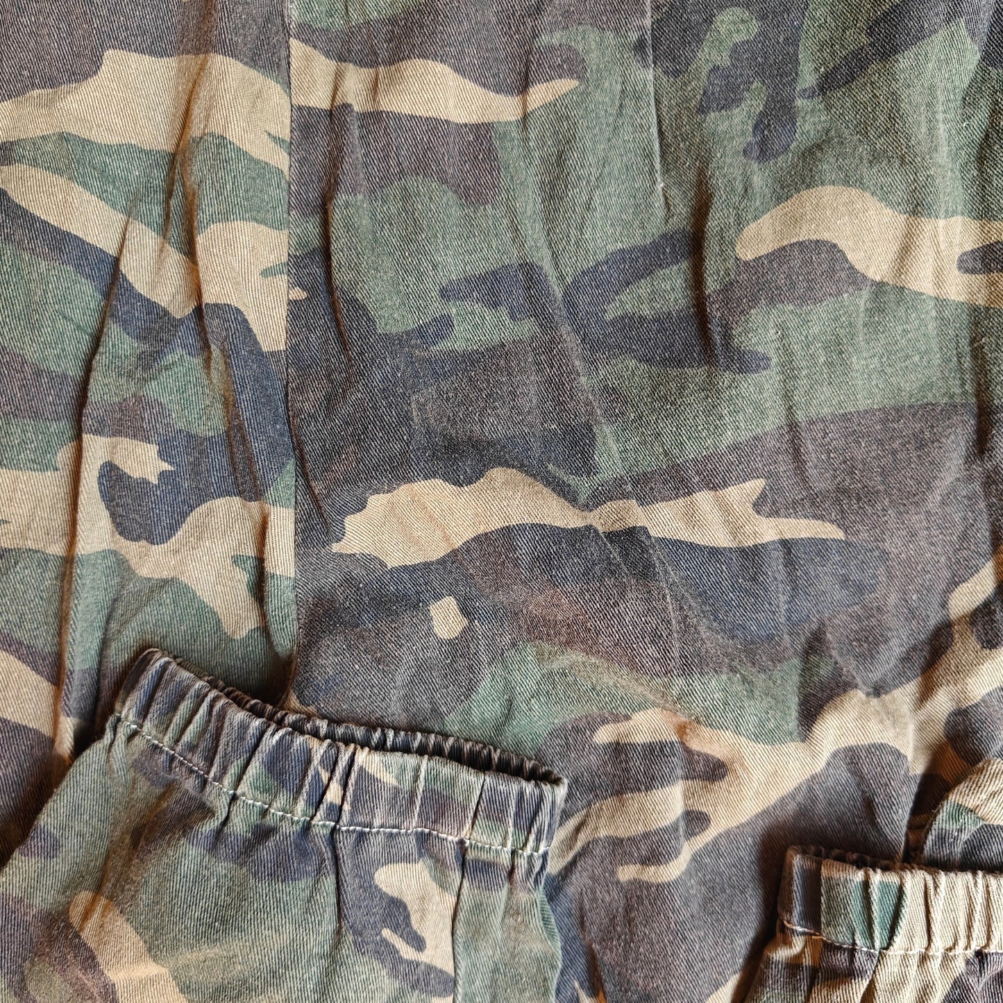 Camo Cargo Jogger Pants with Elastic Hem