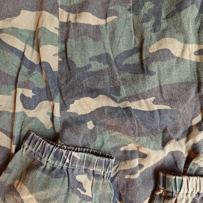 Camo Cargo Jogger Pants with Elastic Hem