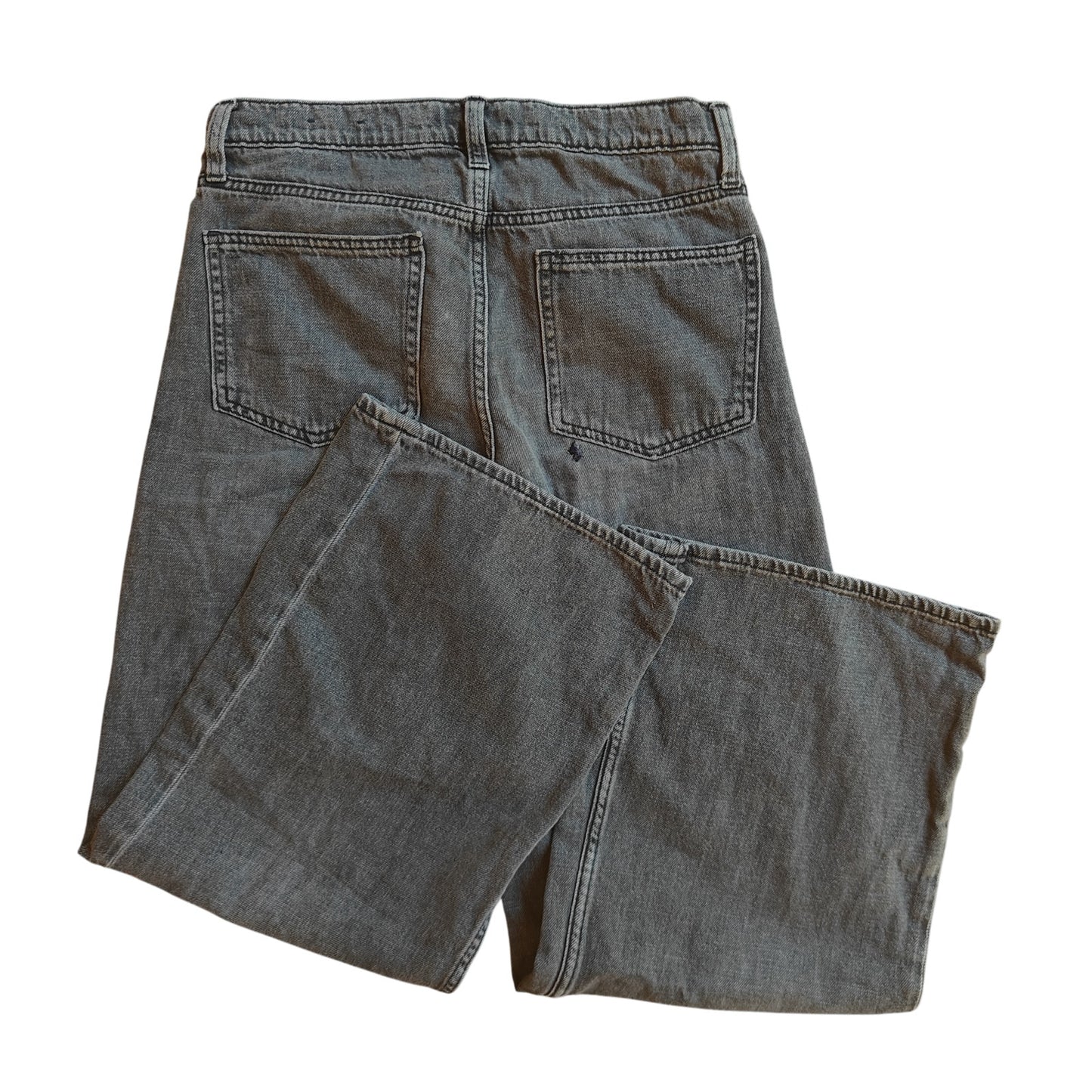 Gray Wash High Rise Wide Leg Jeans