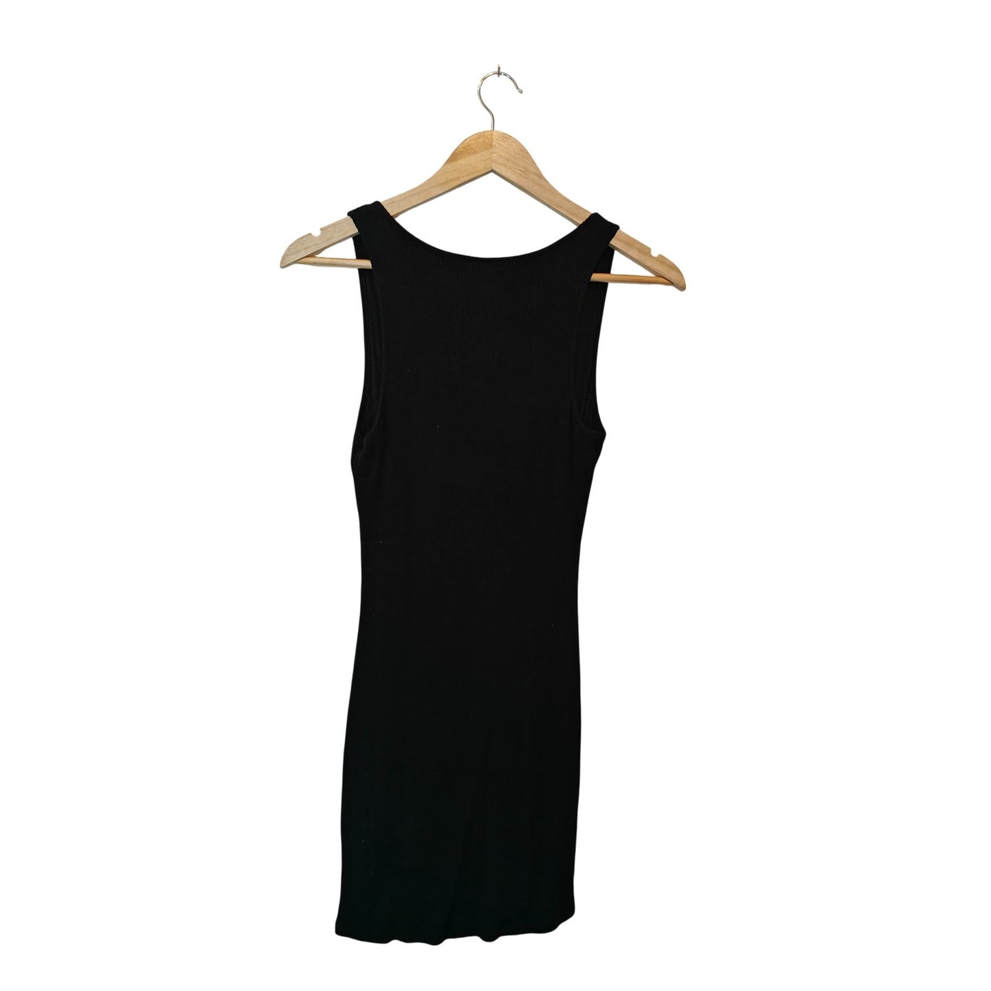 Black Ribbed Bodycon Mini Dress