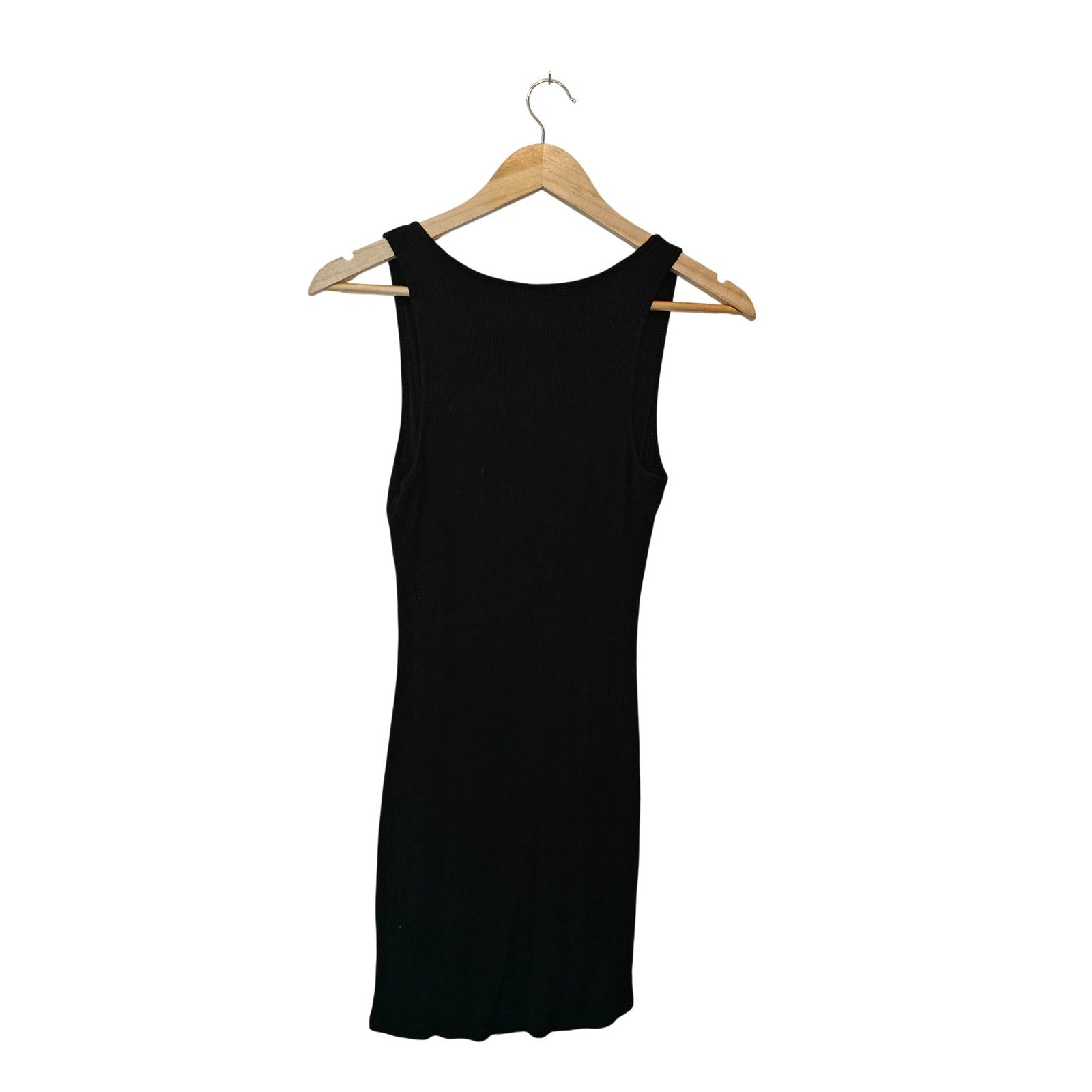 Black Ribbed Bodycon Mini Dress