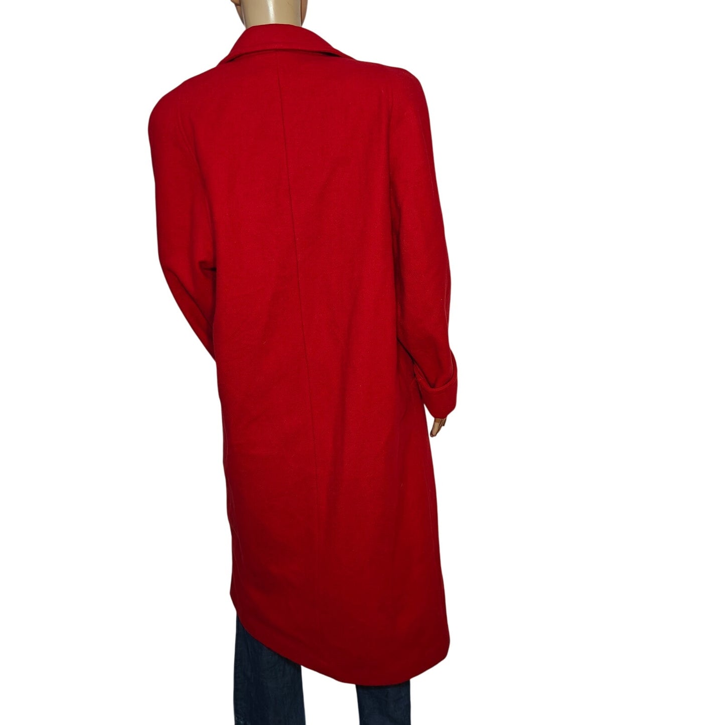 Red Vintage Wool Blend Overcoat