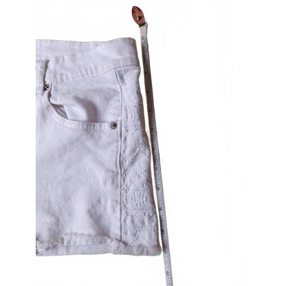 Garage White Retro High Rise Denim Shorts