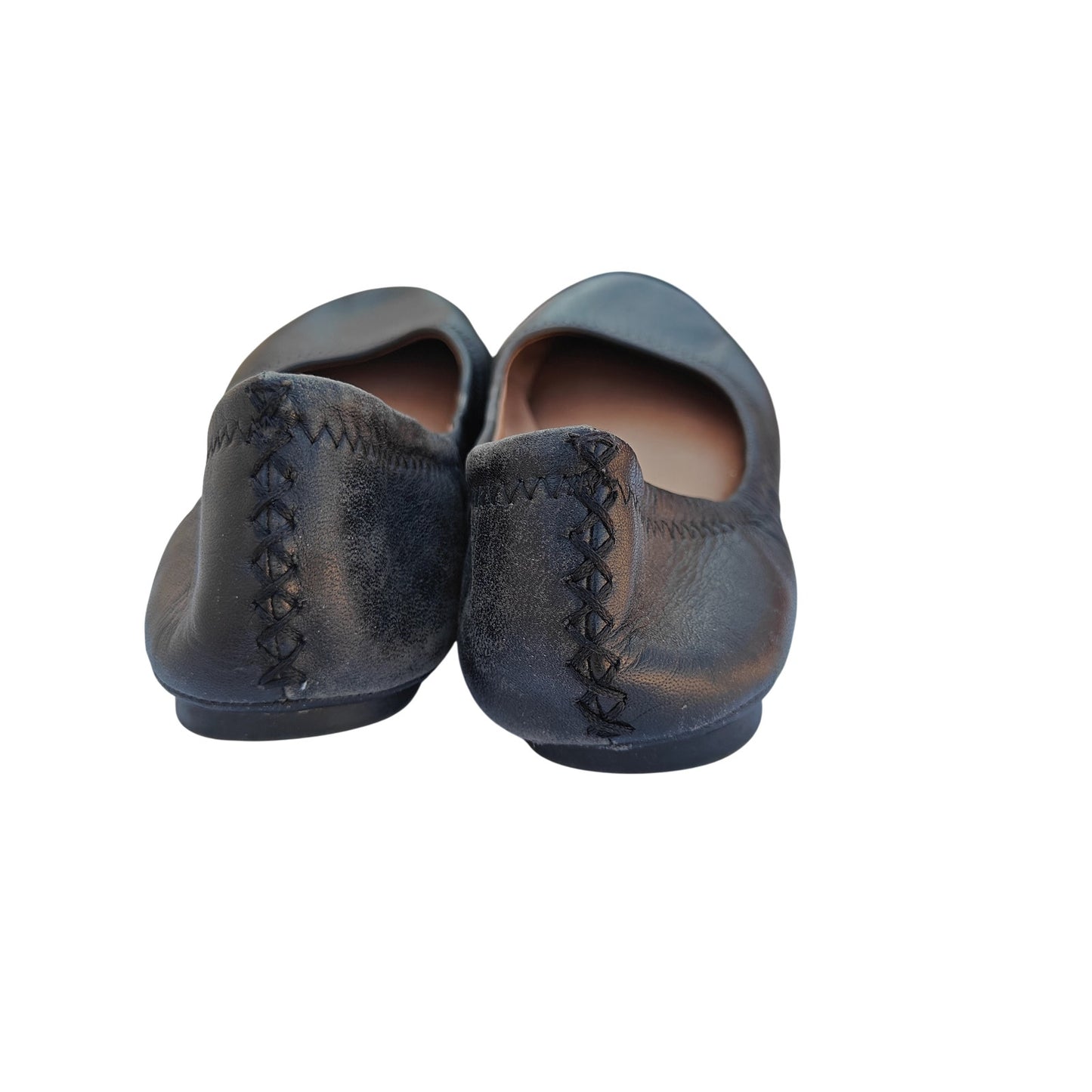 Emmie Black Leather Ballet Flats