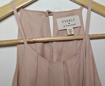 Blush Pink Solid Flowy Sleeveless Mini Dress