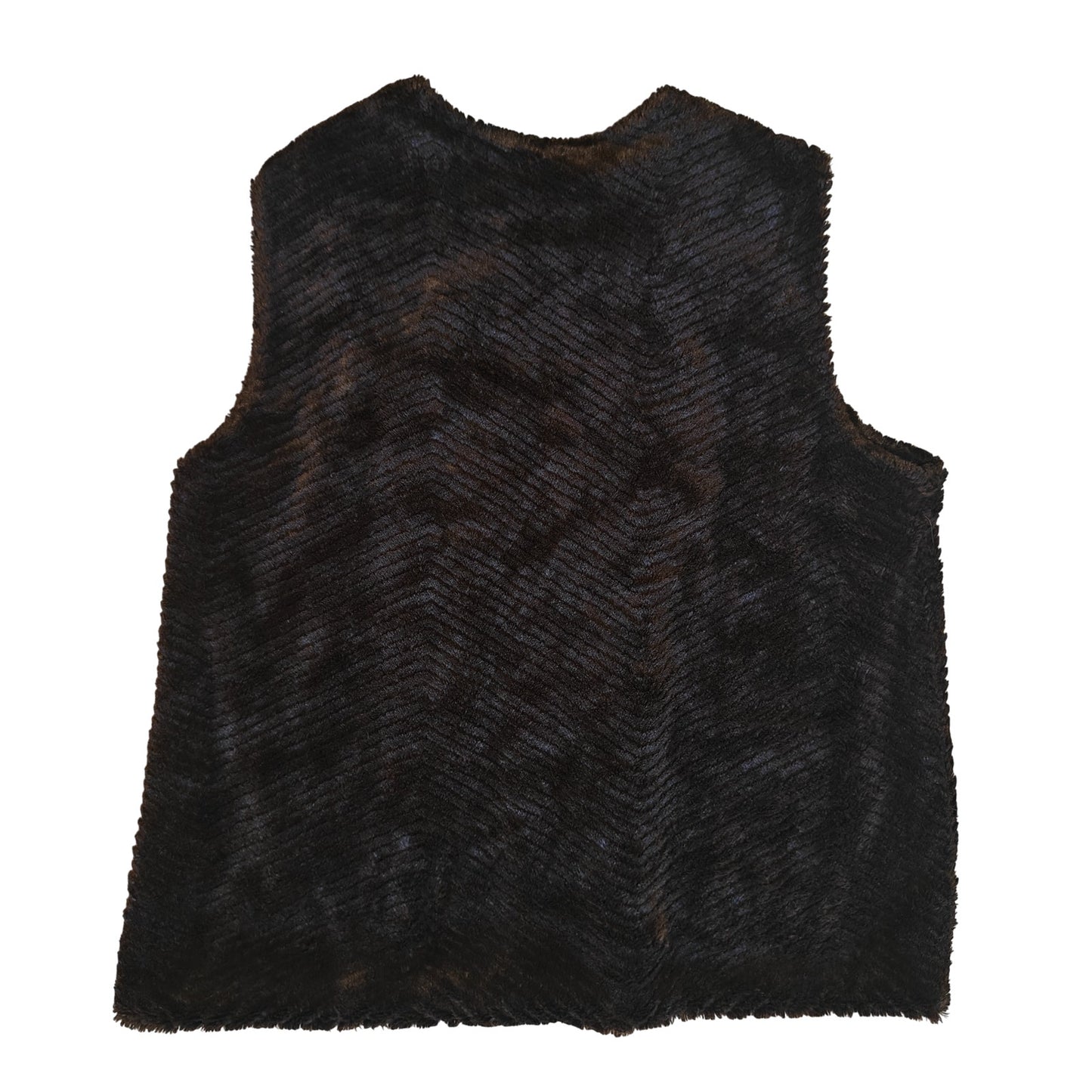 Brown Plus Faux Fur Vest