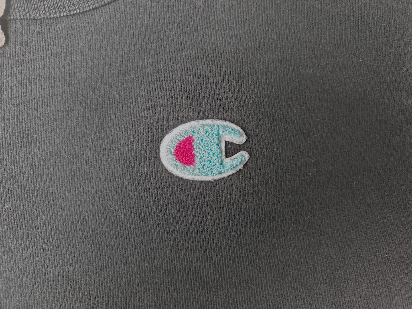 Black Crop Tee With Pink/Blue Patch