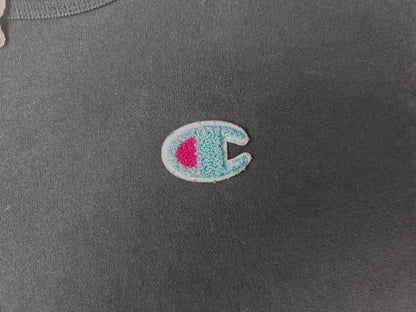 Black Crop Tee With Pink/Blue Patch
