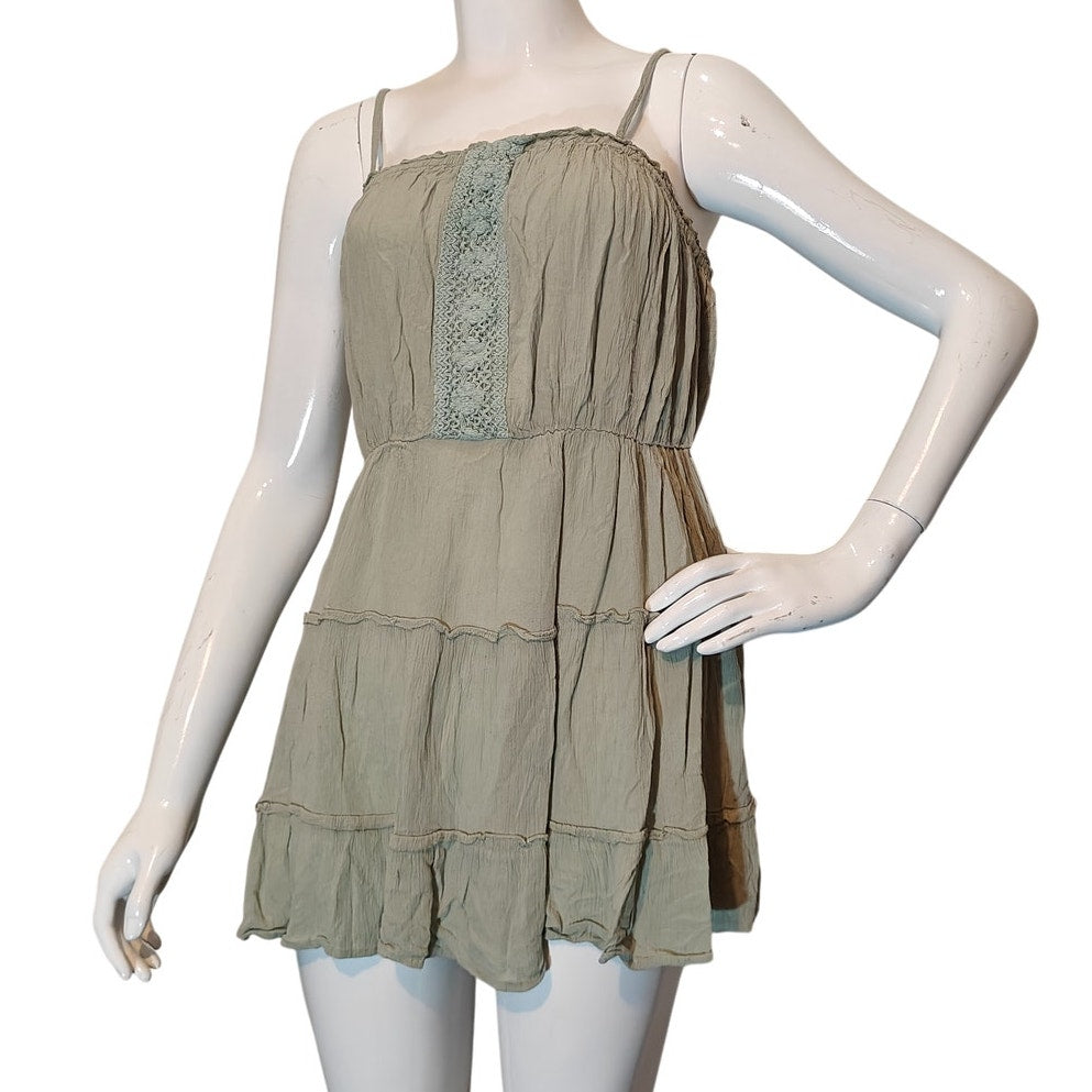 Sage Green Boho Babydoll Dress