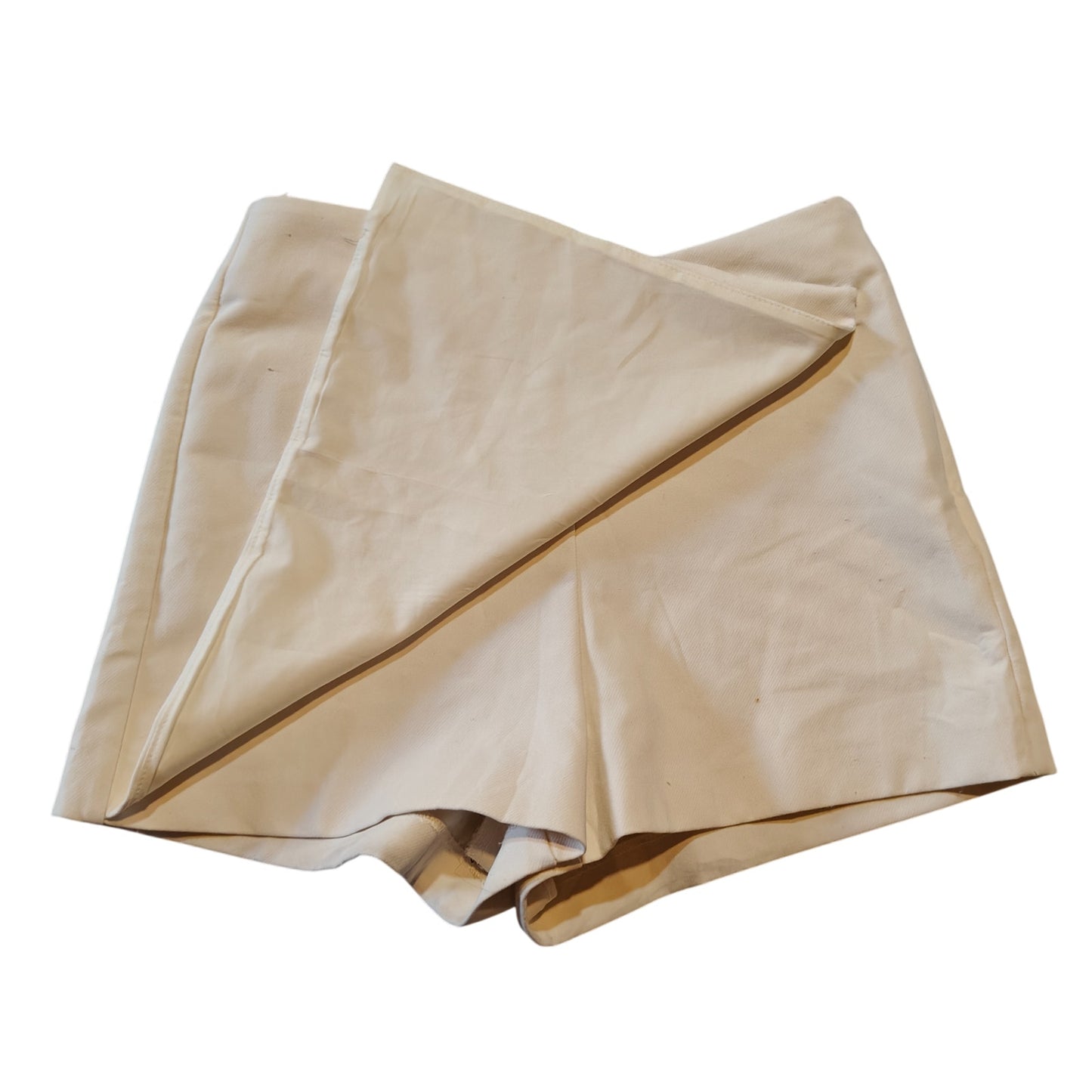 Zara Cream Skort Wrap Front Tailored High Waist Size Small