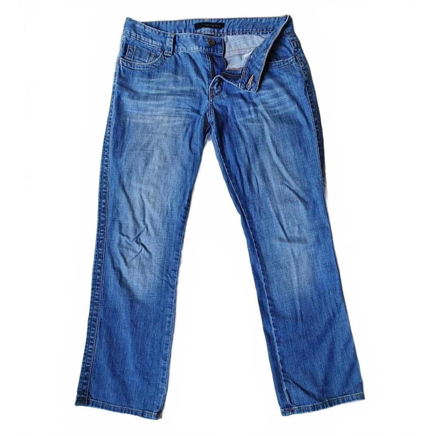 Straight Leg Mid Rise Jeans