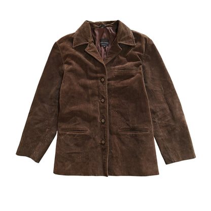 Brown Suede Leather Blazer