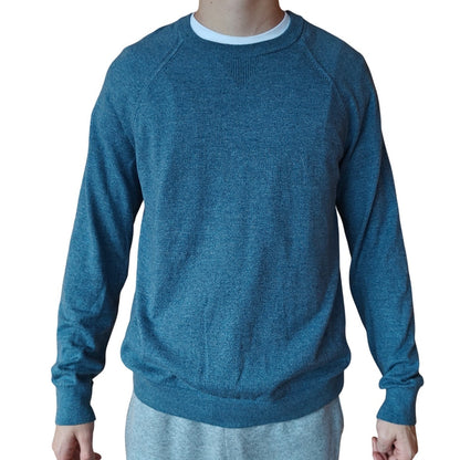 Blue Organic Cotton Crewneck Sweater