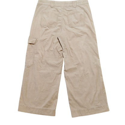 Khaki Wide Leg Cargo Pants