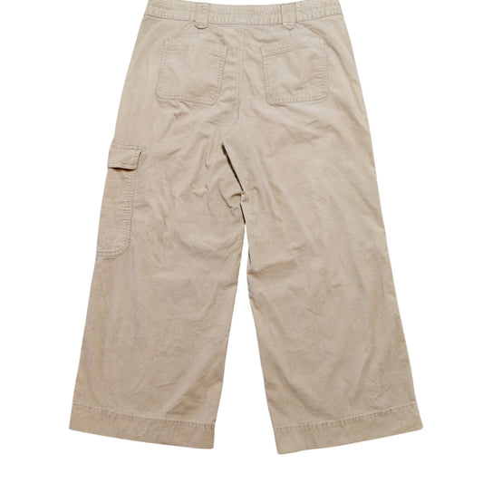 Khaki Wide Leg Cargo Pants