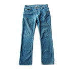Womens 34 Light Wash Button Fly Flap Pocket Jeans
