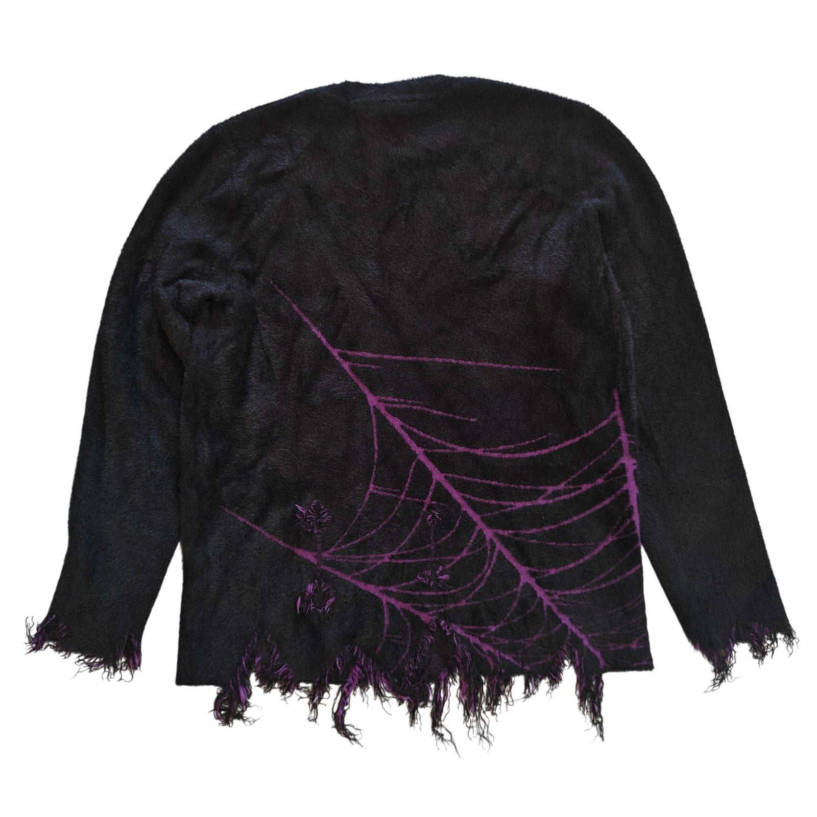 Black and Purple Fuzzy Spiderweb Sweater