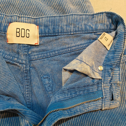 Blue Corduroy Wide Leg Pants