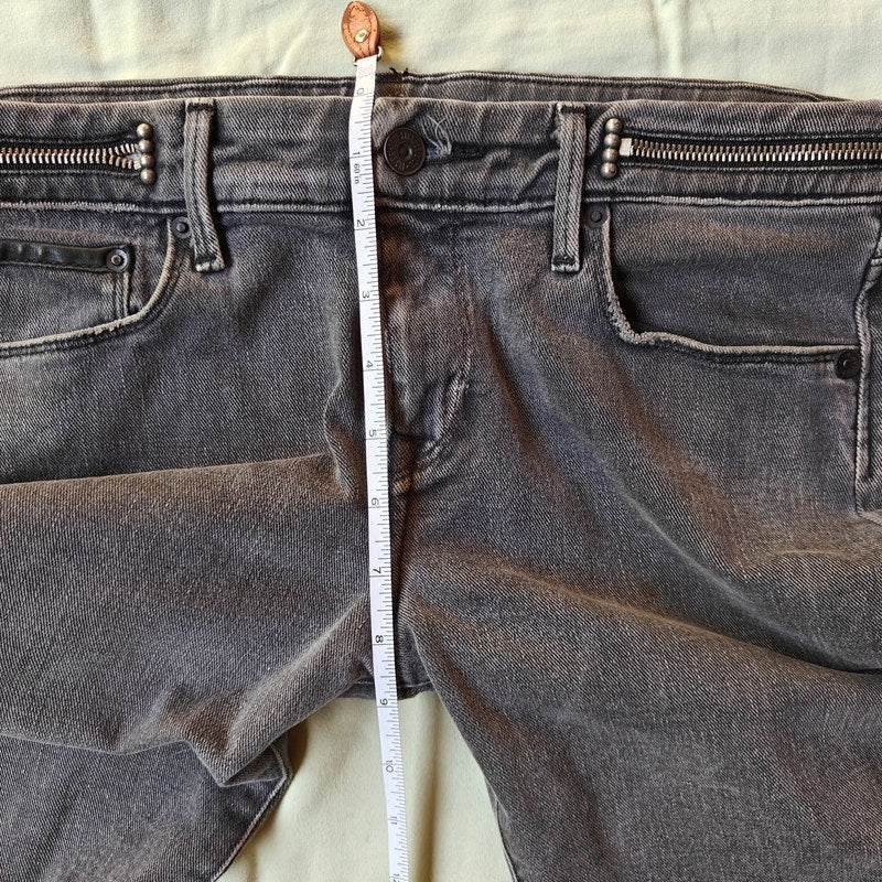 Gray Moto Zip Jeans