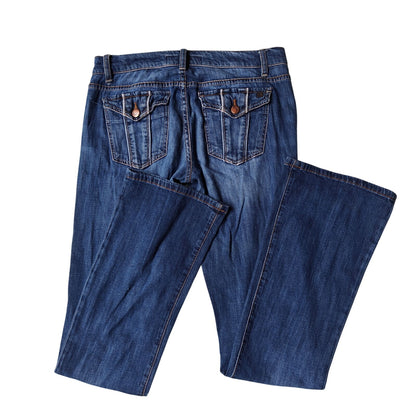 Rocker Bootcut Jeans With Flap Pockets