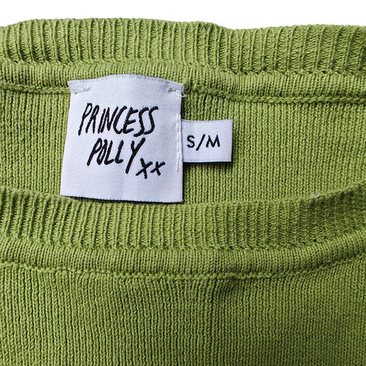 Green Ribbed Button-Detail Sweater