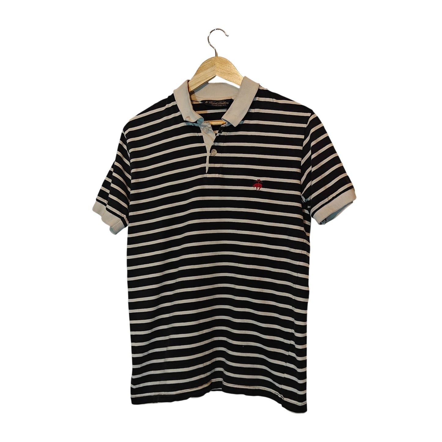 Navy and White Stripe Polo Shirt