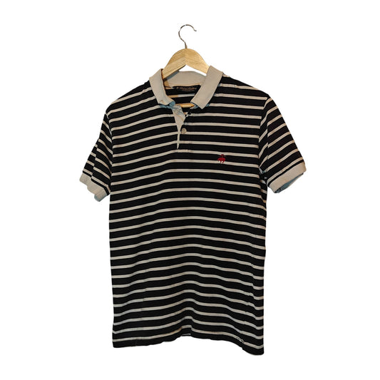 Navy and White Stripe Polo Shirt