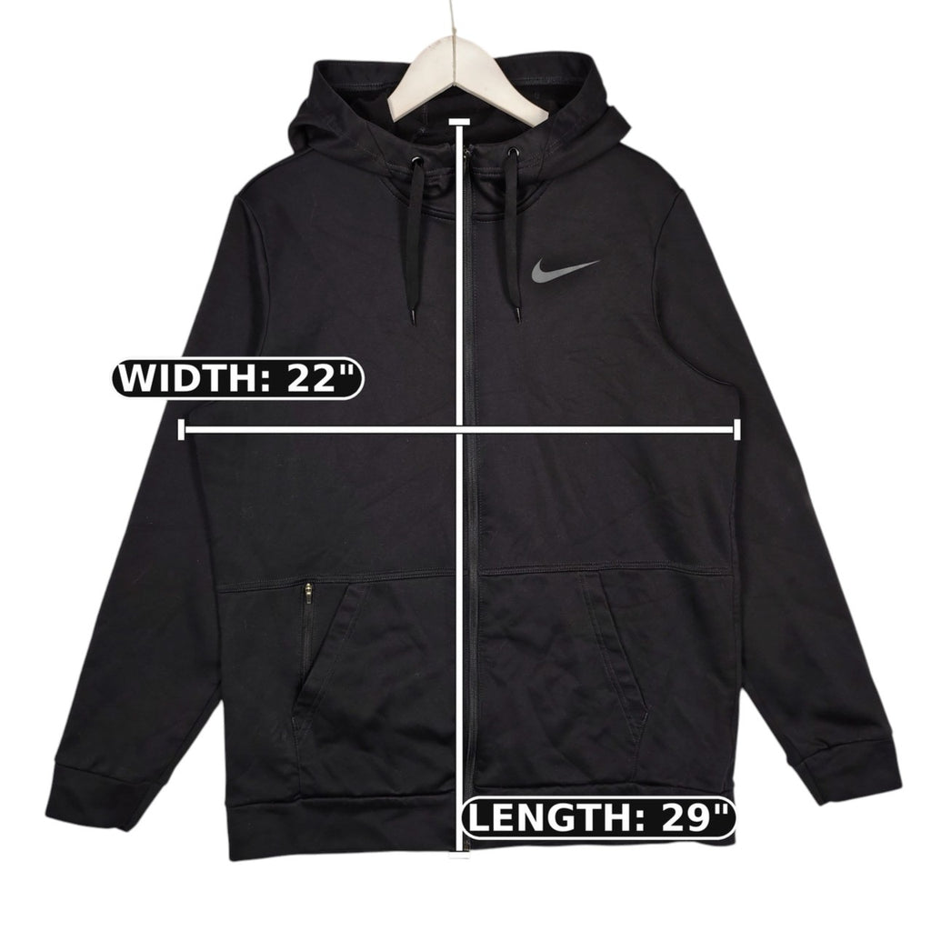 Nike Dri-FIT Black Full-Zip Fleece Hoodie – Men’s Large