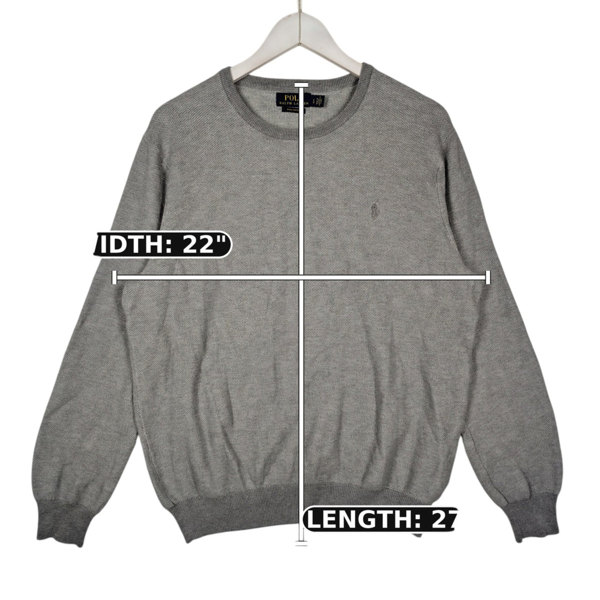 Polo Ralph Lauren Gray Pima Cotton Crewneck Sweater – Men’s Large
