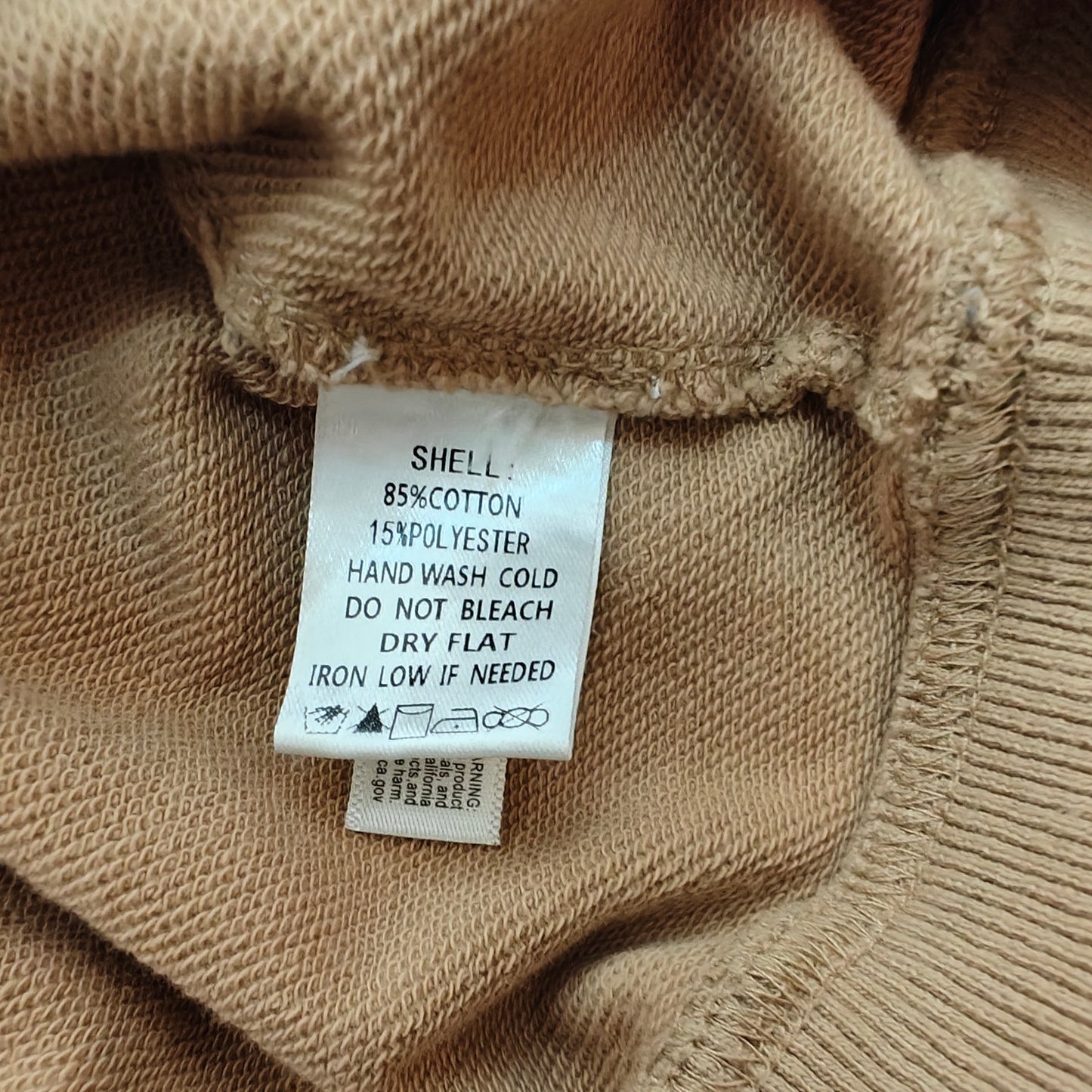 Tan Exposed Seam Oversized Slouchy Sweatshirt