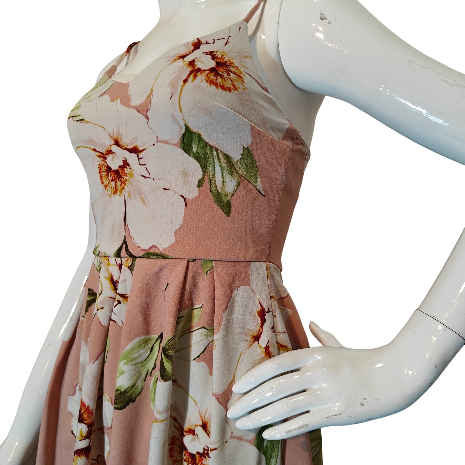 Floral Fit & Flare Pink Mini Dress