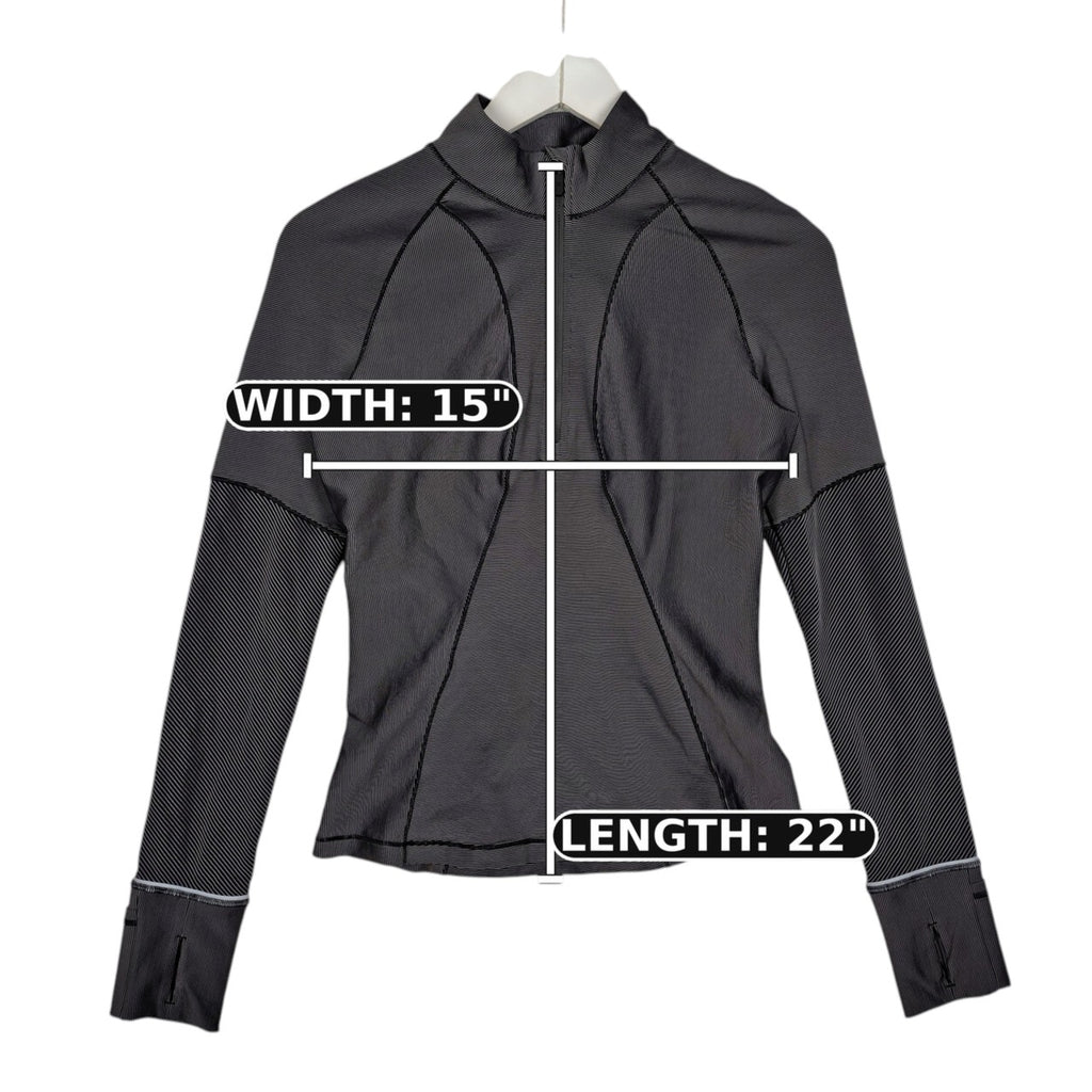 Lululemon Striped Half-Zip Pullover – Black & Gray