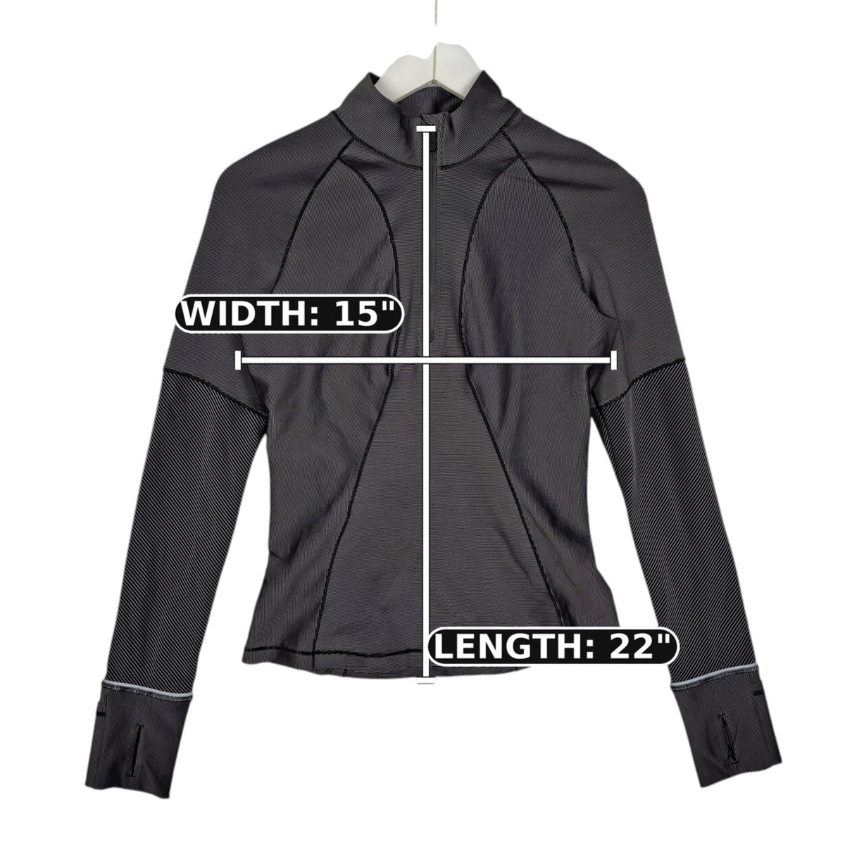 Lululemon Striped Half-Zip Pullover – Black & Gray