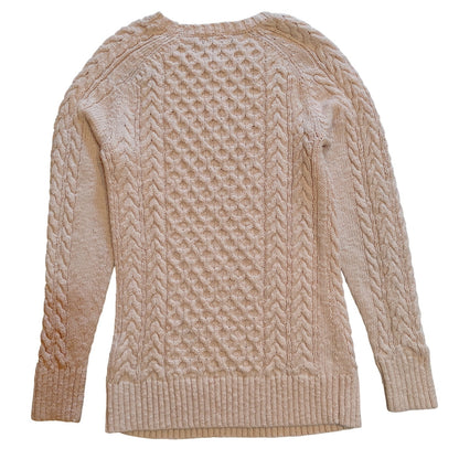 Light Pink Cotton Cable Knit Sweater