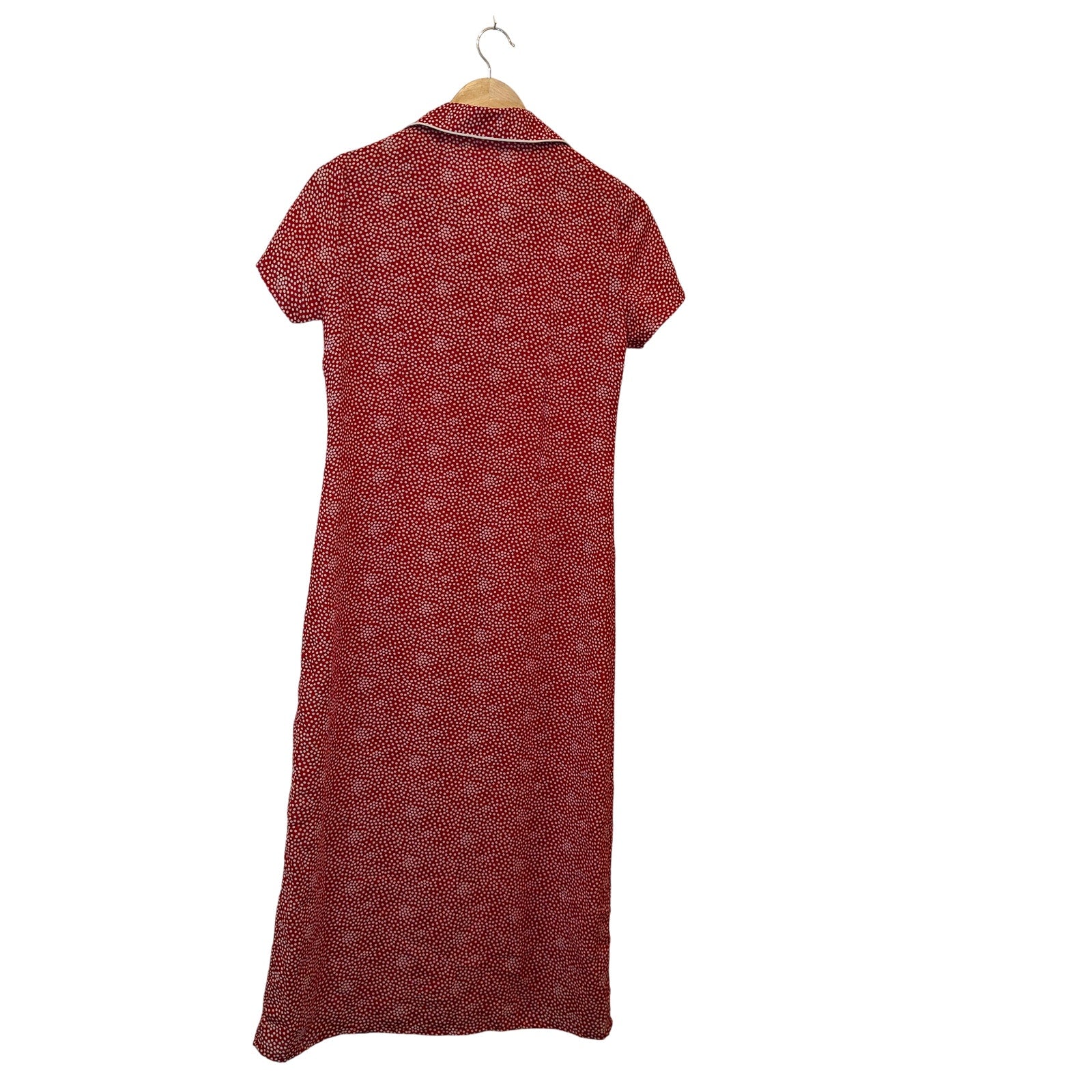 Red and White Polka Dot Midi Dress