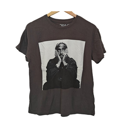Tupac Shakur Portrait Gray Graphic Tee