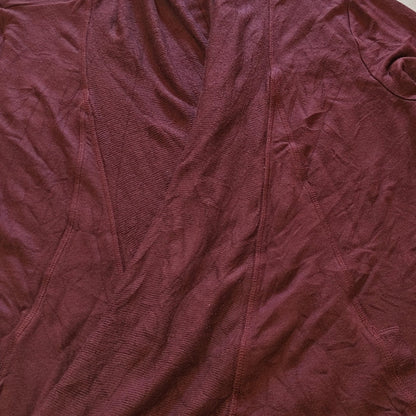Burgundy Open Front Cardigan