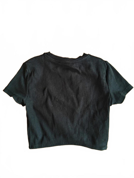 Black Fitted Crop Tee