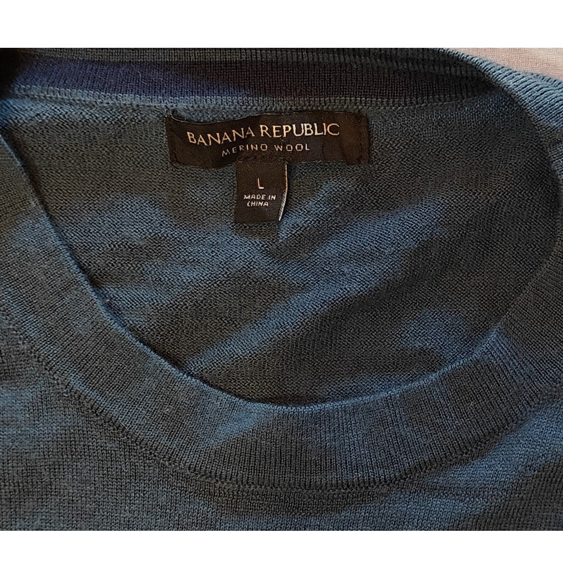 Dark Blue Merino Wool V-Neck Sweater
