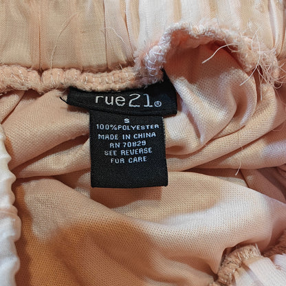 Peach Ruffle Chiffon Mini Skirt