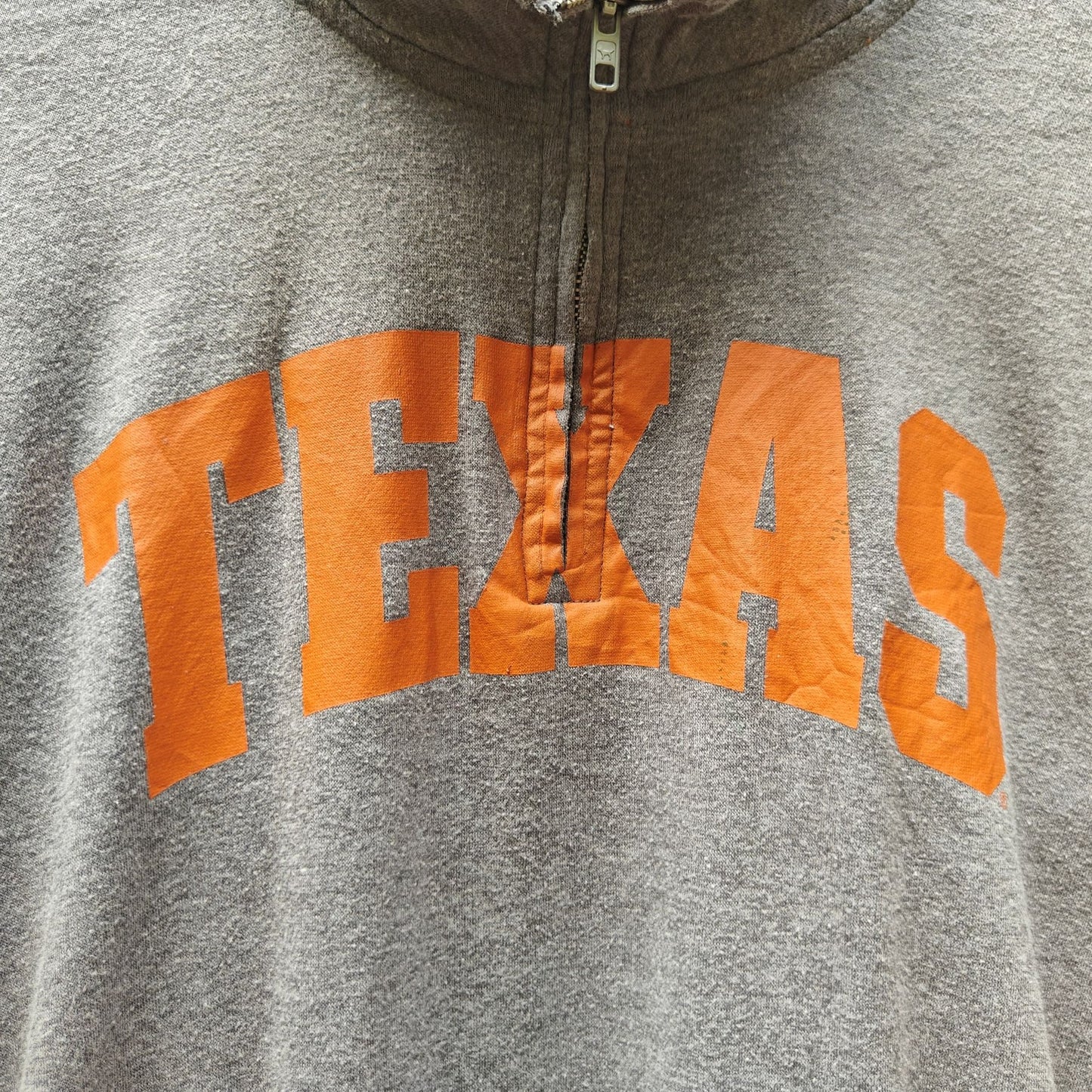 Gray Texas Longhorns Quarter Zip with Orange Detail