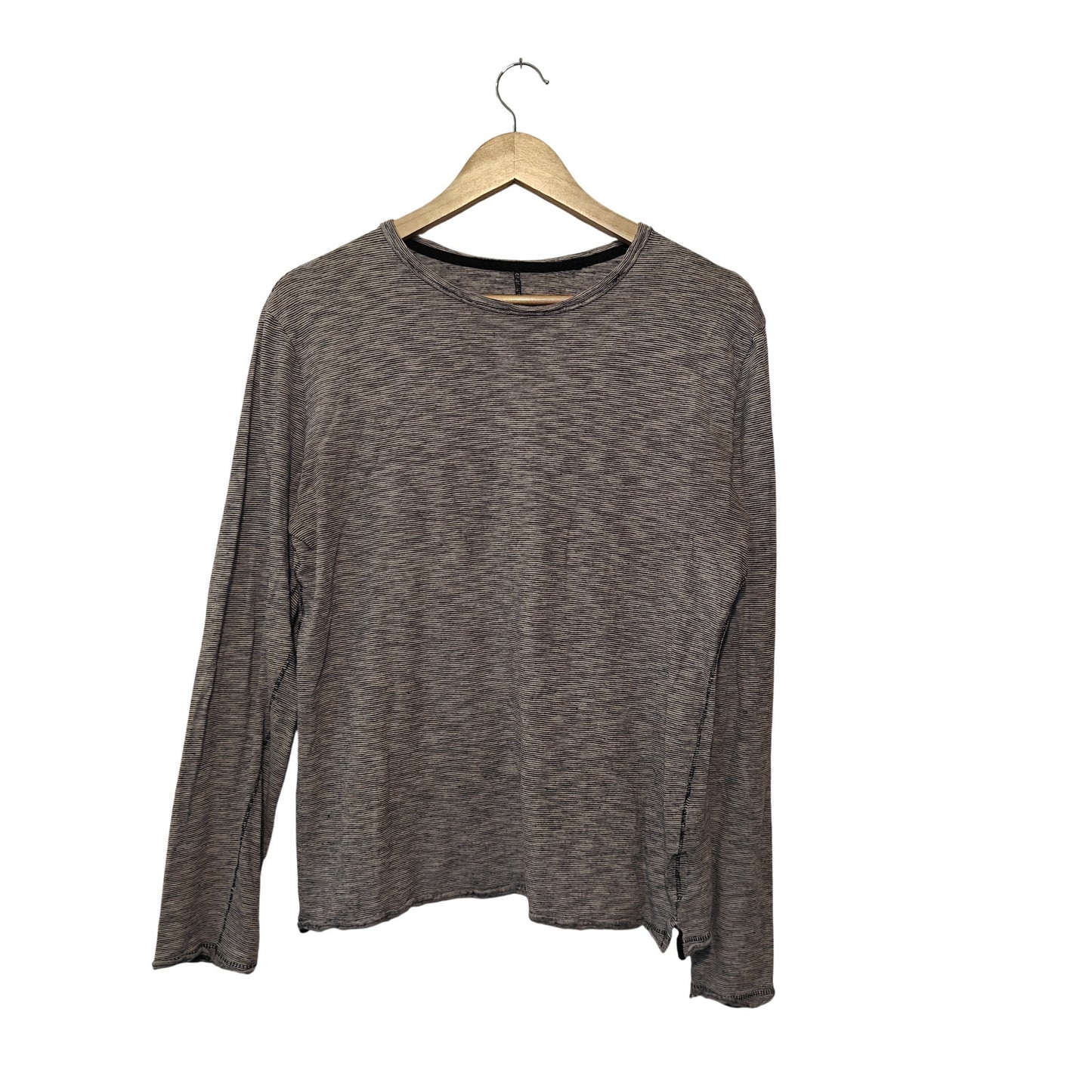 Gray Striped Long Sleeve Tee