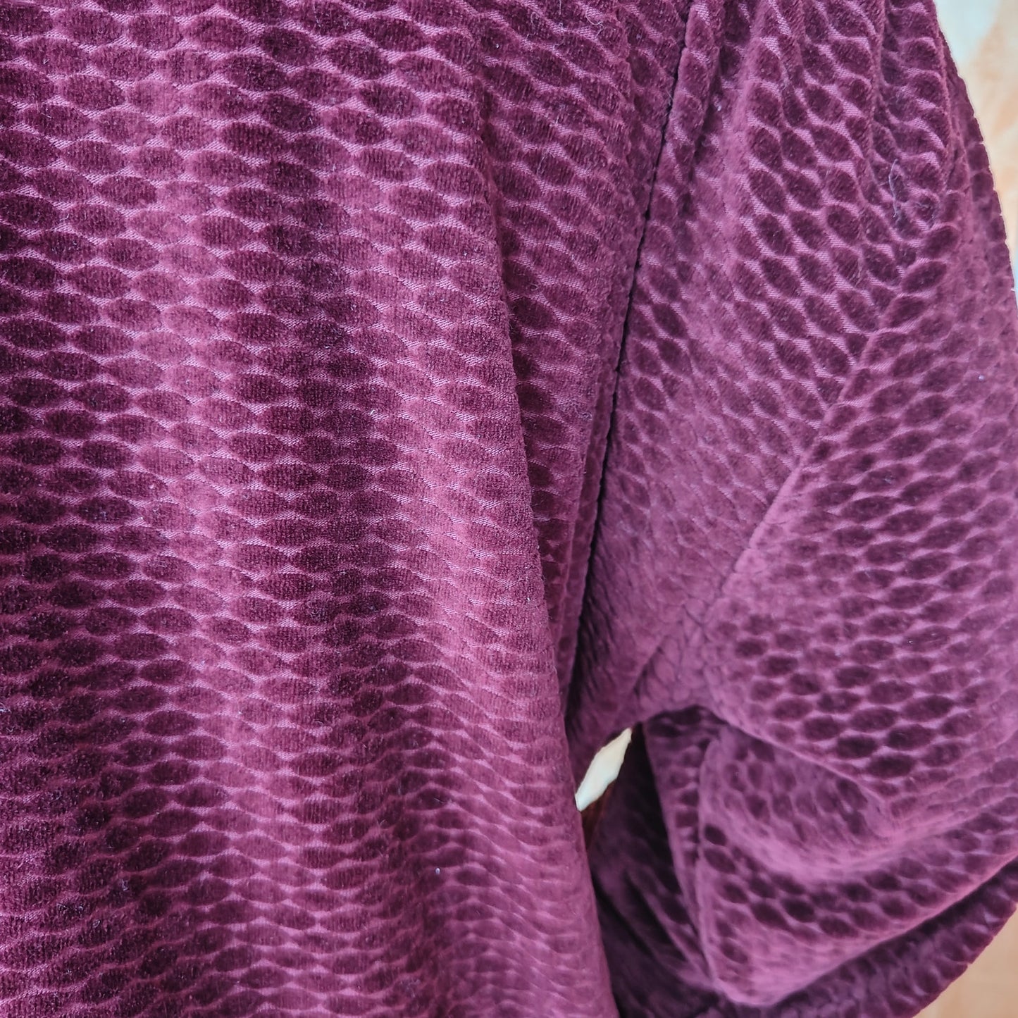 Burgundy Velour Half Zip Pullover Sweatshirt