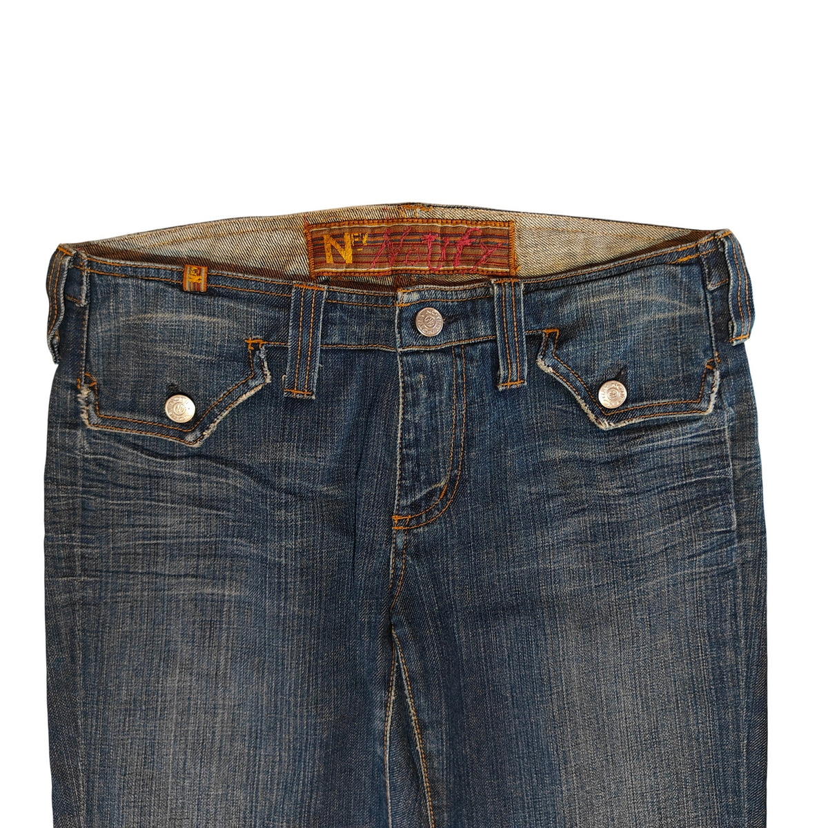 Dark Wash Bootcut Jeans with Flap Pocket