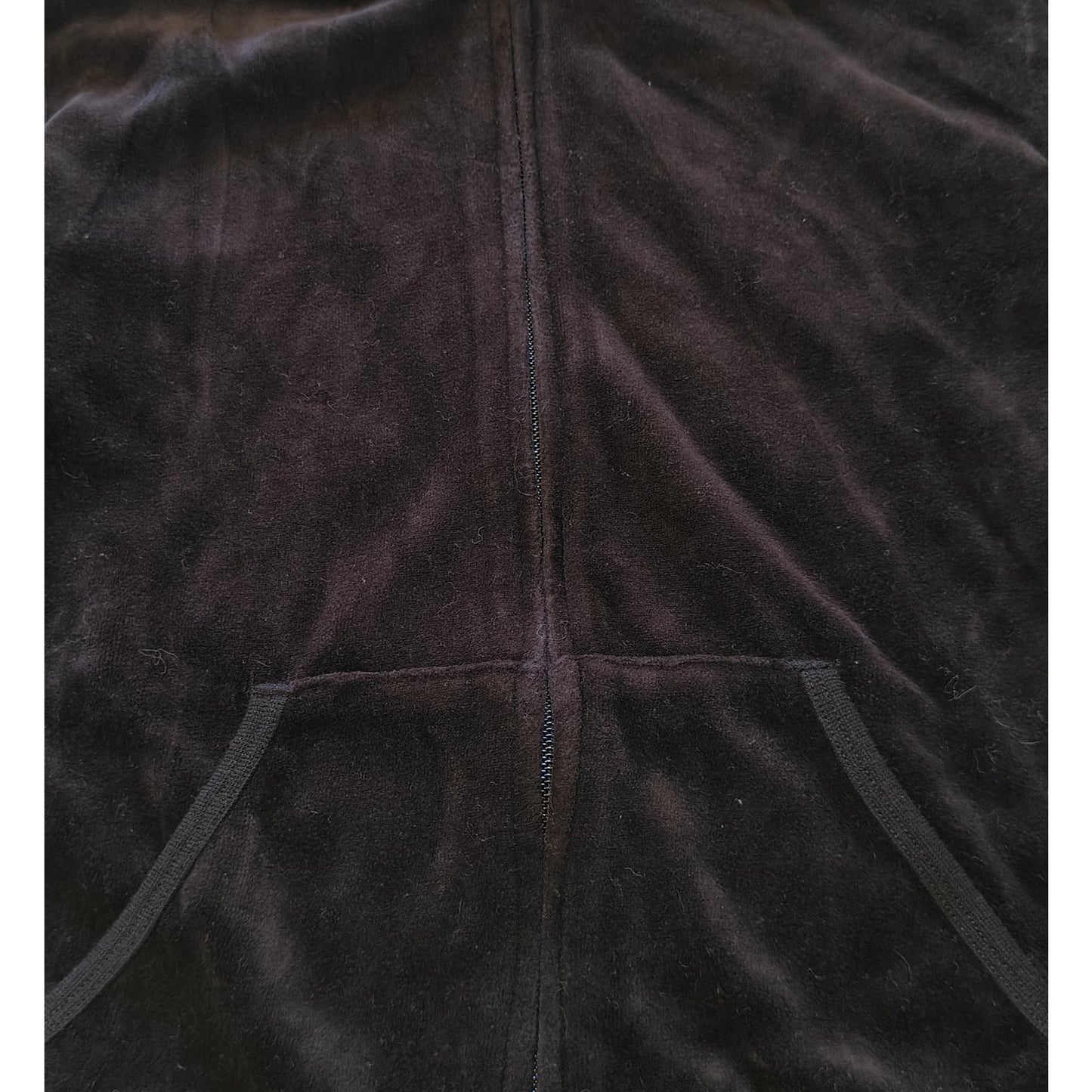 Black Velour Zip Hoodie