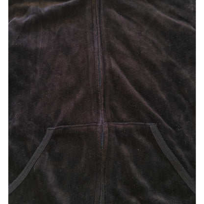Black Velour Zip Hoodie