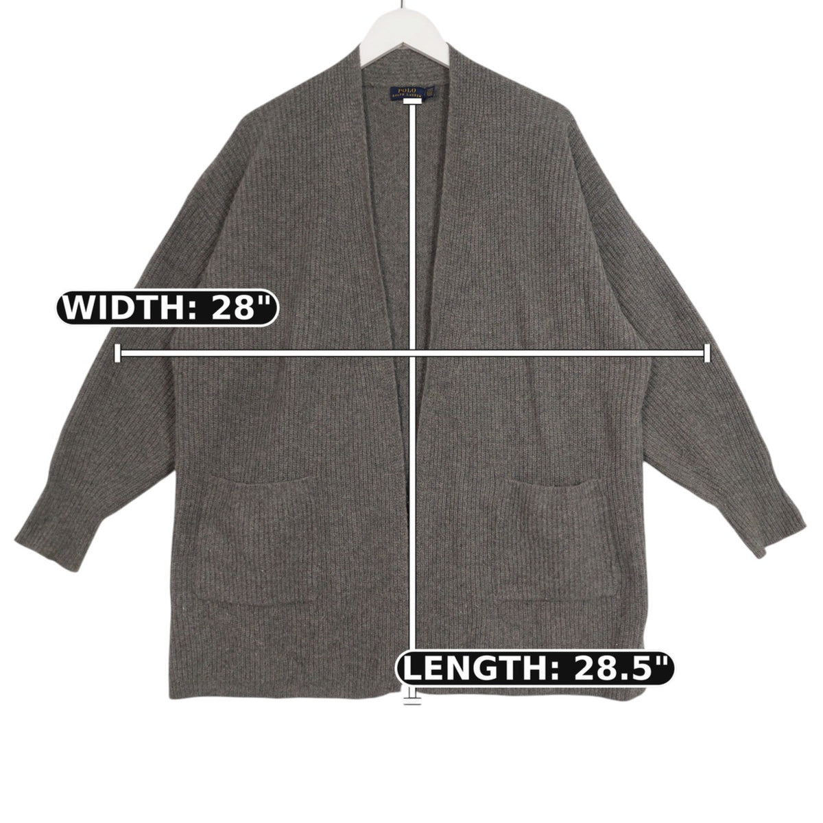 Polo Ralph Lauren Gray Ribbed Open-Front Cardigan – Women’s Small