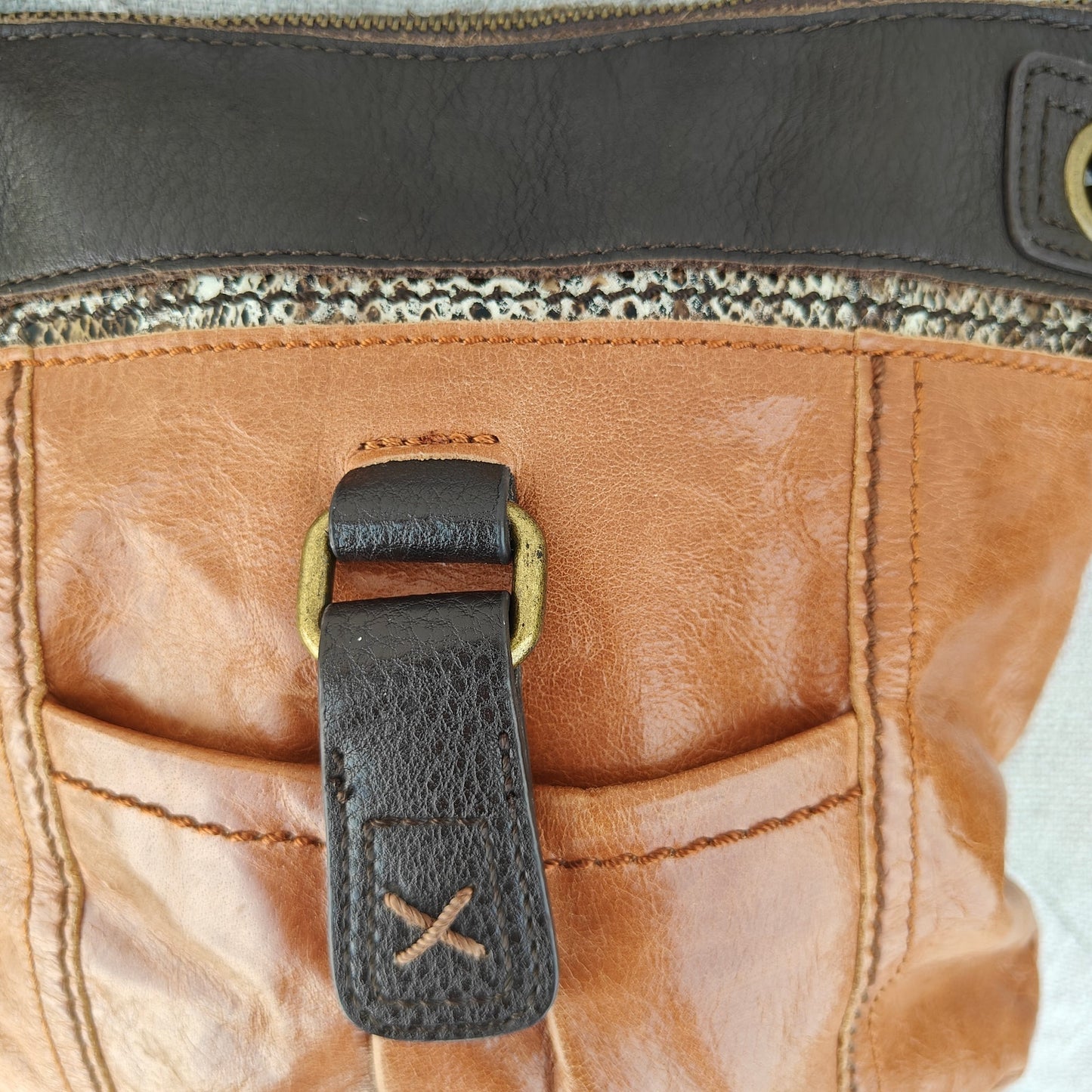 Brown Leather Crossbody Boho Bag