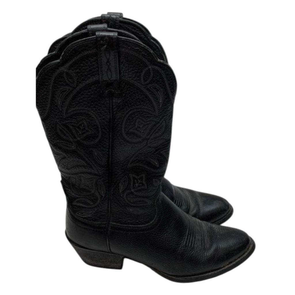 Black Leather Western Cowboy Boots