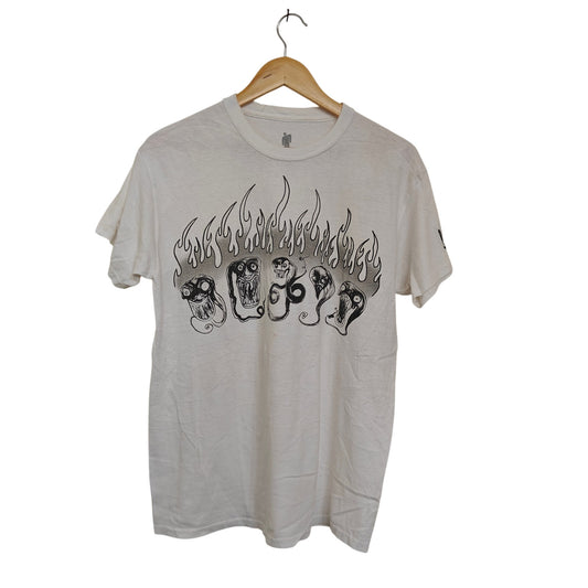 Flame Faces White Graphic Tee